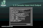 1.3 Console Input And Output academy.zariba.com 1.