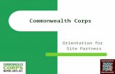 Commonwealth Corps Orientation for Site Partners.