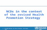 4 th SIDS Meeting, Sao Tome & Principe 16-18 April 2013 1 |1 | NCDs in the context of the revised Health Promotion Strategy.