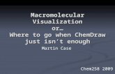 Macromolecular Visualization or… Where to go when ChemDraw just isn’t enough Martin Case Chem258 2009.