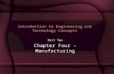 Introduction to Engineering and Technology Concepts Unit Two Chapter Four – Manufacturing.