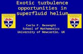Carlo F. Barenghi School of Mathematics University of Newcastle, UK Exotic turbulence opportunities in superfluid helium.