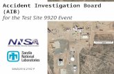 Accident Investigation Board (AIB) for the Test Site 9920 Event 1 SAND2014-2192 P.