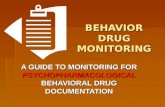 BEHAVIOR DRUG MONITORING A GUIDE TO MONITORING FOR PSYCHOPHARMACOLOGICAL BEHAVIORAL DRUG DOCUMENTATION.