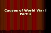 Causes of World War I Part 1. Entangling Alliances After Napoleon’s defeat in 1815, there was a balance of power in Europe After Napoleon’s defeat in.