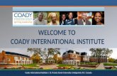 WELCOME TO COADY INTERNATIONAL INSTITUTE Coady International Institute | St. Francis Xavier University| Antigonish, NS | Canada.