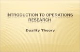 Duality Theory.  Every linear programming problem has associated with it another linear programming problem called the dual  Major application of duality.