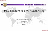 UNCLASSIFIED DoD Support to Civil Authorities LTC Michael Avila, USA Joint Staff Operations Directorate JDOMS.