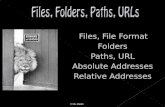 Files, File Format Folders Paths, URL Absolute Addresses Relative Addresses © Ms. Masihi.