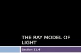 THE RAY MODEL OF LIGHT Section 11.4. Light Travels In A Straight Line  Light travels in a straight line.  This fundamental property of light can be.
