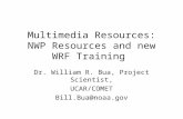 Multimedia Resources: NWP Resources and new WRF Training Dr. William R. Bua, Project Scientist, UCAR/COMET Bill.Bua@noaa.gov.