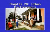 Chapter 28: Urban Environments. City Life (Urban Life) In the past, the emphasis of environmental action has most often been natural landscapes outside.