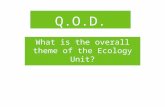 Q.O.D. What is the overall theme of the Ecology Unit?