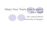 Ways Your Team Can Support Your Staff Teri Lewis-Palmer University of Oregon.