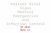 Patient Vital Signs Medical Emergencies and Infection Control SP 2010 Week 13.