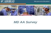 Take great care of the patient. ® MD AA Survey Take great care of the patient. ®