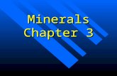 Minerals Chapter 3. What is a Mineral? It is a solid It is a solid Has a crystalline structure Has a crystalline structure It is inorganic It is inorganic.
