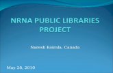 Naresh Koirala, Canada May 28, 2010. BACKGROUND NRNA 2007 adopted Public Library Project as one of its Charity Projects NLF- Charity Organization registered.