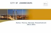 Rates Policy Review Presentation 2014/2015 CITY OF JOHANNESBURG.