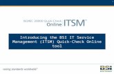 1 Introducing the BSI IT Service Management (ITSM) Quick-Check Online tool.