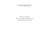 Cryptography Dr. A. Clune The Computing Service University of York.