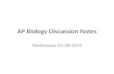 AP Biology Discussion Notes Wednesday 01/28/2015.