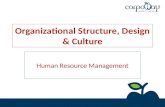 Organizational Structure, Design & Culture Human Resource Management.