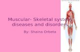 Muscular- Skeletal system diseases and disorders By: Shaina Orbeta.