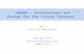 “4WARD – Architecture and Design for the Future Internet” D2.1 Technical Requirement Hoon-gyu Choi hgchoi@mmlab.snu.ac.kr 2008.11.05.