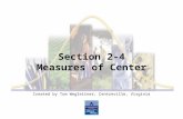 Created by Tom Wegleitner, Centreville, Virginia Section 2-4 Measures of Center.