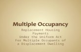 Replacement Housing Payments Under the Uniform Act For Multiple Occupants of a Displacement Dwelling.