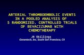 ARTERIAL THROMBOEMBOLIC EVENTS IN A POOLED ANALYSIS OF 5 RANDOMIZED, CONTROLLED TRIALS OF BEVACIZUMAB WITH CHEMOTHERAPY JR Skillings Genentech, Inc, South.
