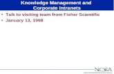 National Computational Science Alliance Knowledge Management and Corporate Intranets Talk to visiting team from Fisher Scientific January 13, 1998.