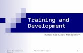 Human Resource DevelopmentMuhammad Adnan Sarwar 1 Training and Development Human Resource Management.