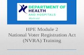 HPE Module 2 National Voter Registration Act (NVRA) Training.