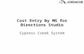 Cost Entry by MG for Directions Studio Cypress Creek System.