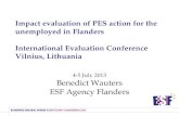 Impact evaluation of PES action for the unemployed in Flanders International Evaluation Conference Vilnius, Lithuania 4-5 July 2013 Benedict Wauters ESF.