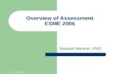 Mennin Consulting, 2006 Overview of Assessment ESME 2006 Stewart Mennin, PhD.