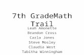 7th GradeMath Trail Leah Amonette Brandon Cross Carla Jones Steve Mosley Claudia West Tabitha Winningham.