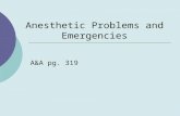 Anesthetic Problems and Emergencies A&A pg. 319. Why Do Problems Arise?  Human error  Equipment error  Adverse effects  Patient factors  Anesthetic.