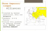 Alliances Three Emperors’ League  Created by German Chancellor, Otto von Bismarck  Germany, A-H & Russia  Solved this problem by keeping friends with.
