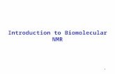 1 Introduction to Biomolecular NMR. 2 Nuclear Magnetic Resonance Spectroscopy Certain isotopes ( 1 H, 13 C, 15 N, 31 P ) have intrinsic magnetic moment.