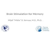 Brain Stimulation for Memory Mijail “Misha” D. Serruya, M.D., Ph.D.
