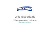 Wiki Essentials What you need to know .