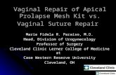 Vaginal Repair of Apical Prolapse Mesh Kit vs. Vaginal Suture Repair Marie Fidela R. Paraiso, M.D. Head, Division of Urogynecology Professor of Surgery.