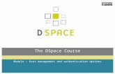 The DSpace Course Module – User management and authentication options.