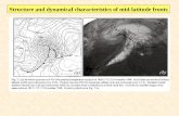 Structure and dynamical characteristics of mid-latitude fronts.