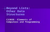 Beyond Lists: Other Data Structures CS303E: Elements of Computers and Programming.