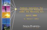 Federal Subsidies for Transmission Projects under the Recovery Act April 2009 By Deborah A. DeMasi.