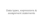 Data types, expressions & assignment statements. Data types and literal values We have already seen that a string literal is a set of characters enclosed.